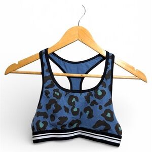 Treasure & Bond Sports Bra Girls 14 / 16 Blue Animal Print Racerback .